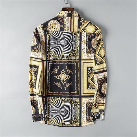 versace long sleeve button down shirt|Versace inspired shirts.